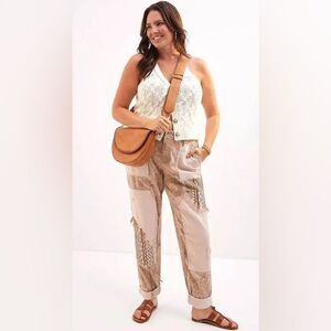 Anthropologie Beige Wide Leg Pants